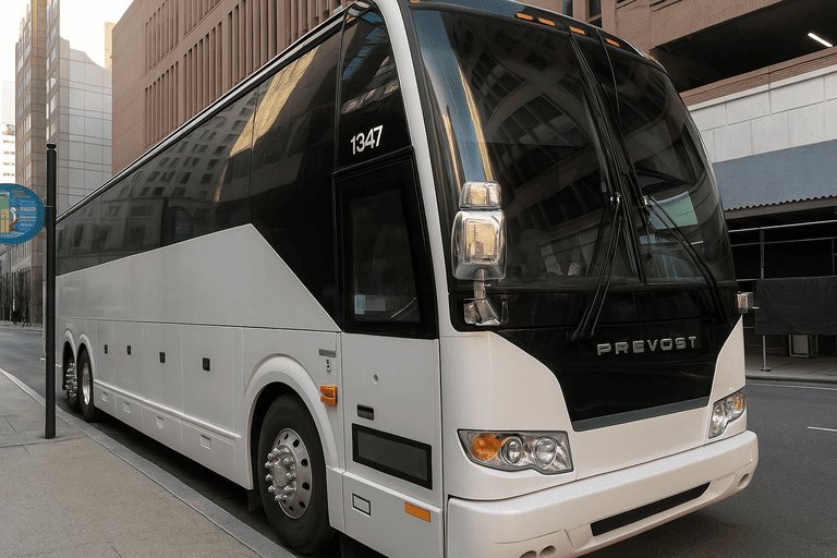 a Quincy Coach Bus Service coach bus