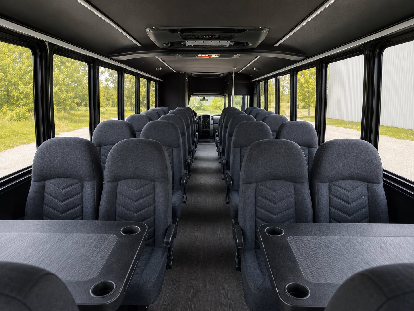 quincy 18 passenger minibus inside