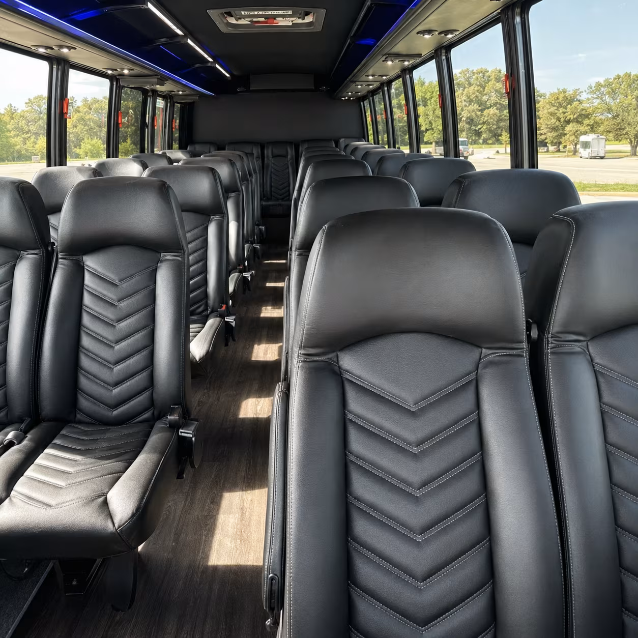 quincy 28 passenger minibus interior