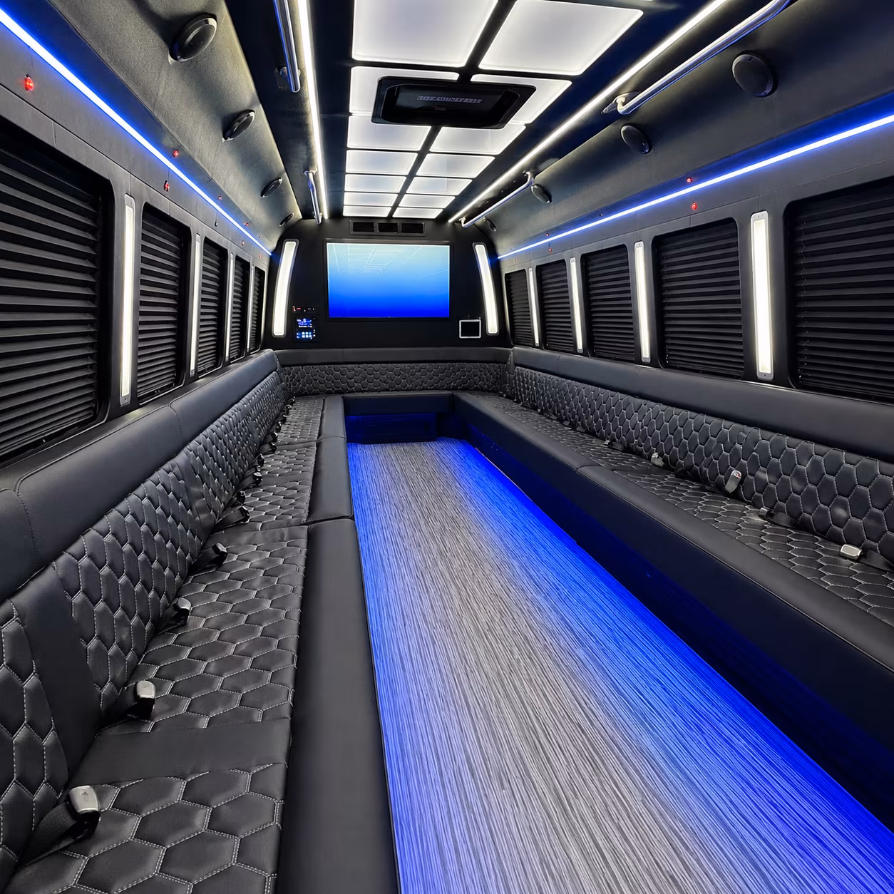 quincy party bus interior